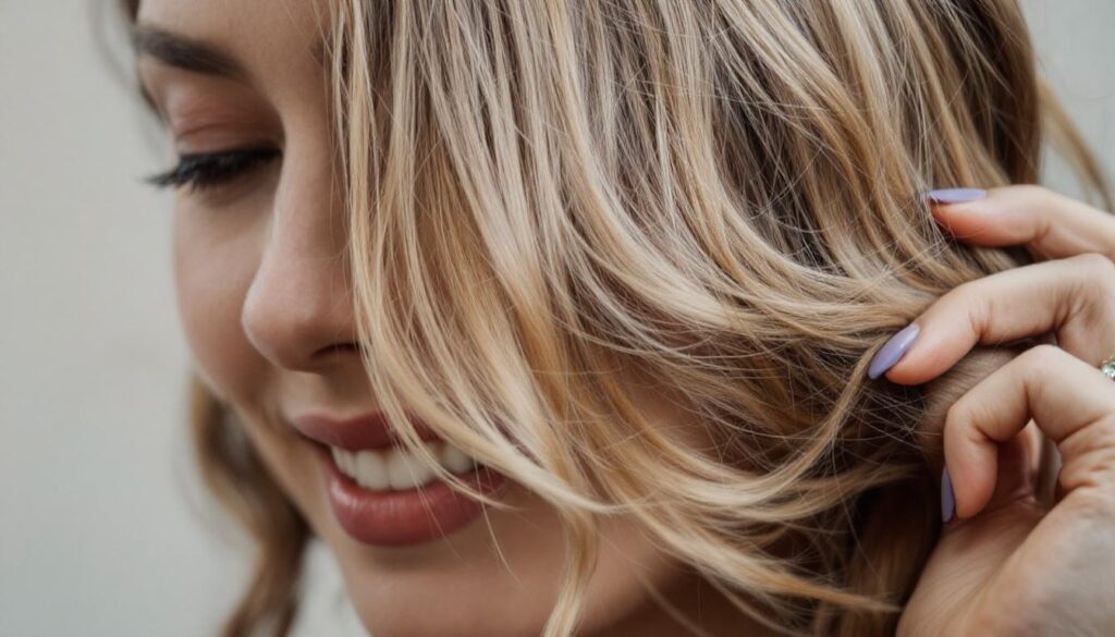 Folayage med dimension och lyster i mellanblonda toner,